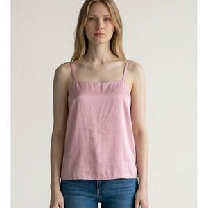 Corey Lynn Calter Priah Pink Satin Cami Women XS Blush New Satin Square Neck